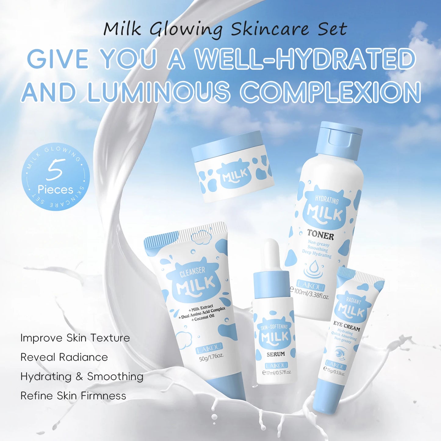LAIKOU Milk Glowing Skincare Set